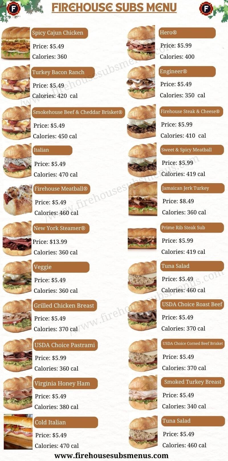 Explore Firehouse Subs Menu With Prices And Pictures!